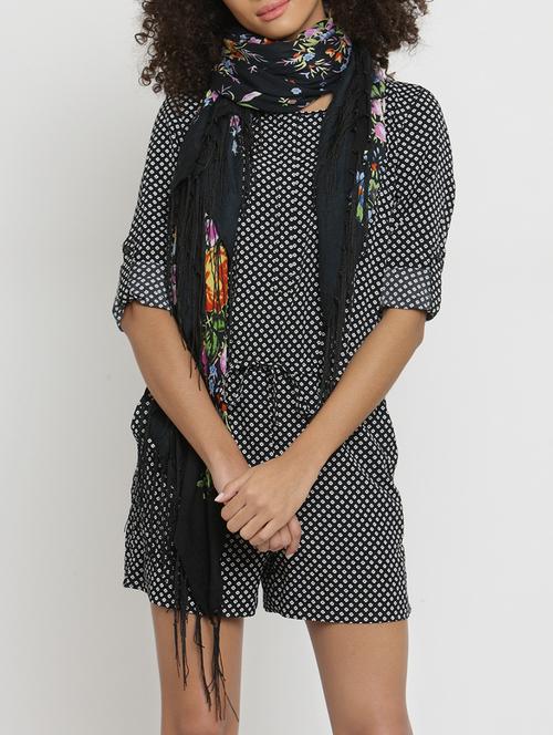 black rayon scarf - 15250203 - Very Small Image - 1