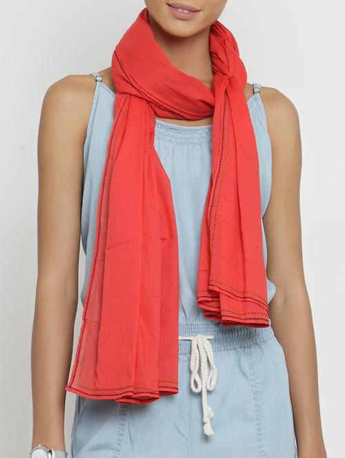 solid cotton stole - 15250215 - Very Small Image - 1