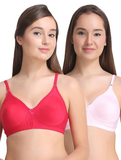 set of 2 bow patch solid bras - 15250547 - Very Small Image - 1