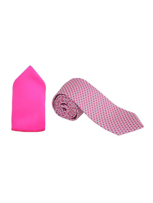 fuschia microfibre & satin tie and pocket square - 15254016 - Very Small Image - 1