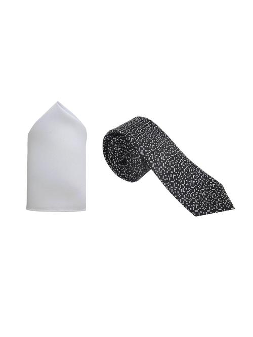 white microfibre & satin tie and pocket square - 15254022 - Very Small Image - 1