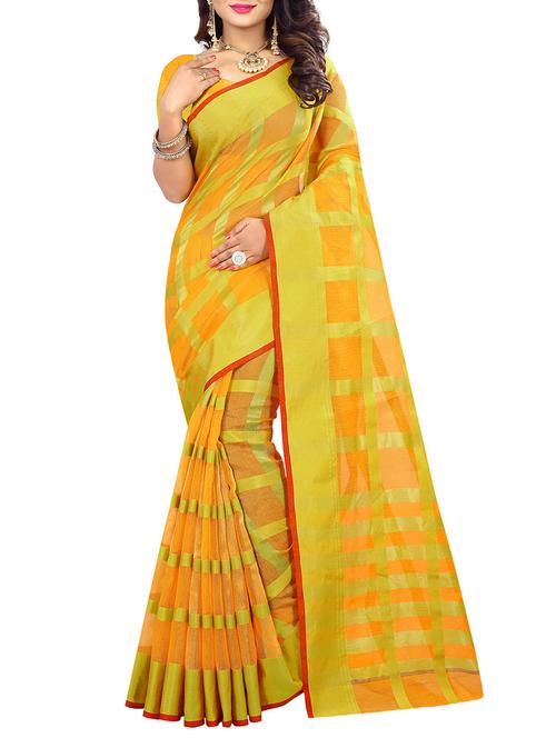 yellow silk tussar saree - 15254863 - Very Small Image - 1