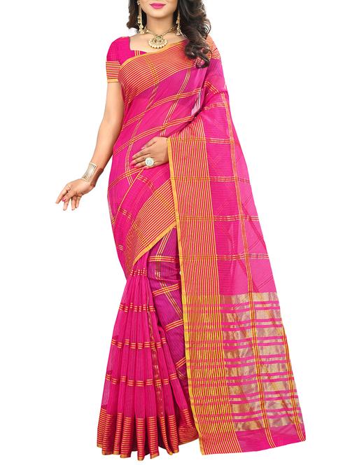 pink silk tussar saree - 15254868 - Very Small Image - 1