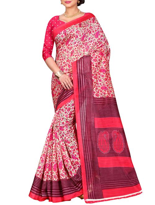 pink silk bhagalpuri saree with blouse - 15255863 - Very Small Image - 1