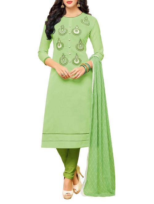 embroidered unstitched churidaar suit - 15255966 - Very Small Image - 1