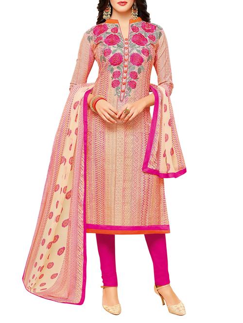 embroidered unstitched churidaar suit - 15255977 - Very Small Image - 1