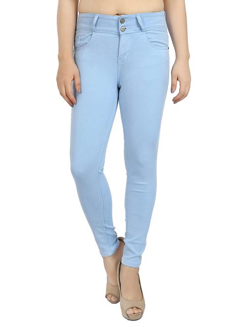light blue solid denim jeans - 15257711 - Very Small Image - 1