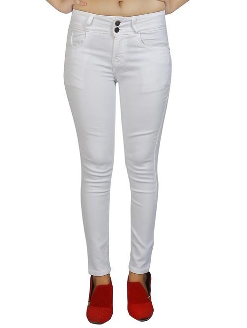 white solid denim jeans - 15257713 - Very Small Image - 1