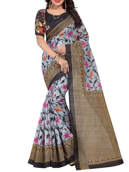 blue silk blend bhagalpuri saree - 15257798 - Very Small Image - 1