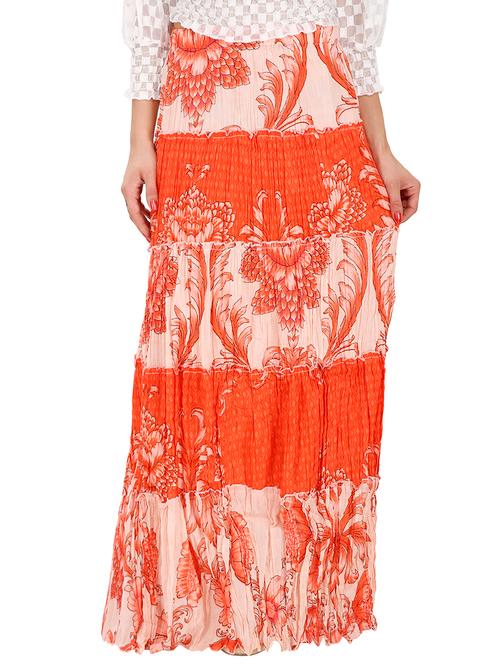orange cotton flared skirt - 15258097 - Very Small Image - 1
