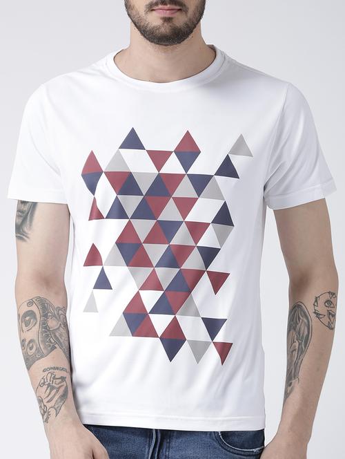 white cotton front print t-shirt - 15258529 - Very Small Image - 1