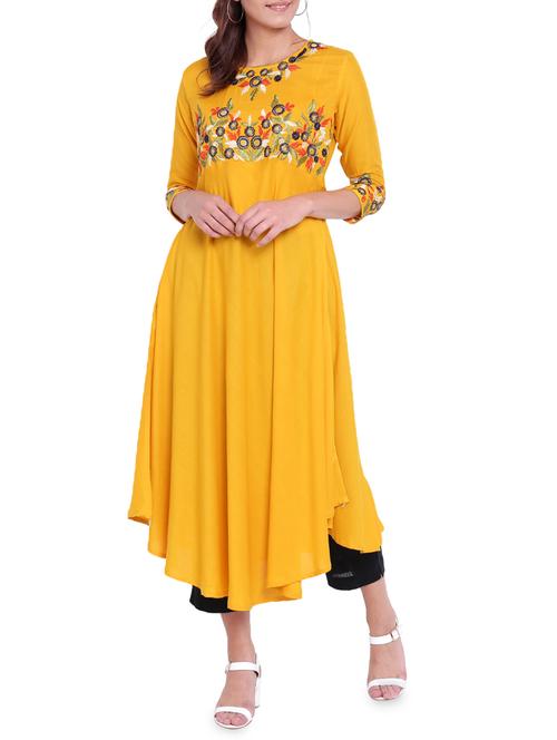 embroidered flared kurta - 15258555 - Very Small Image - 1