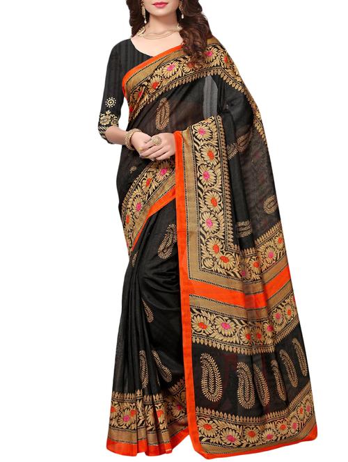 black art silk bhagalpuri saree - 15259007 - Very Small Image - 1