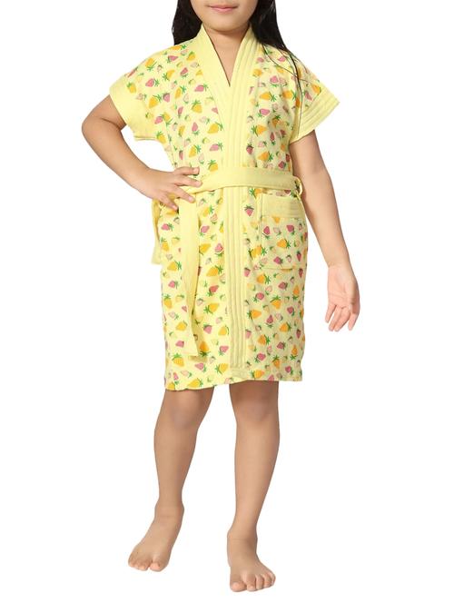 yellow cotton bath robe - 15259694 - Very Small Image - 1