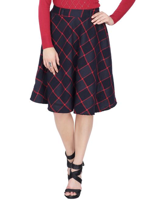 checkered flared skirt - 15260146 - Very Small Image - 1