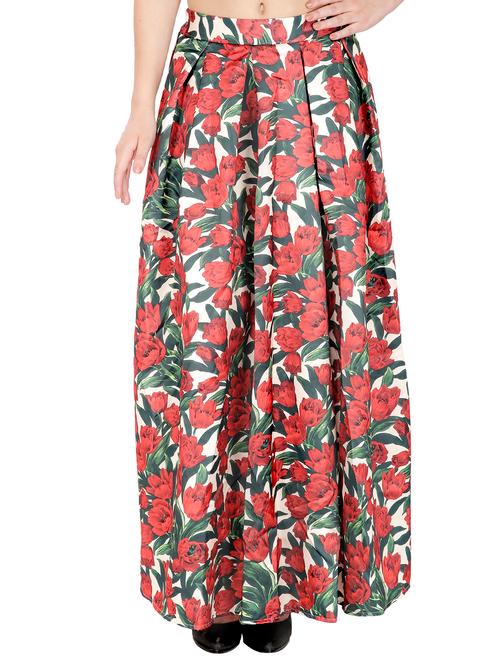 multi cotton flared skirt - 15260159 - Very Small Image - 1