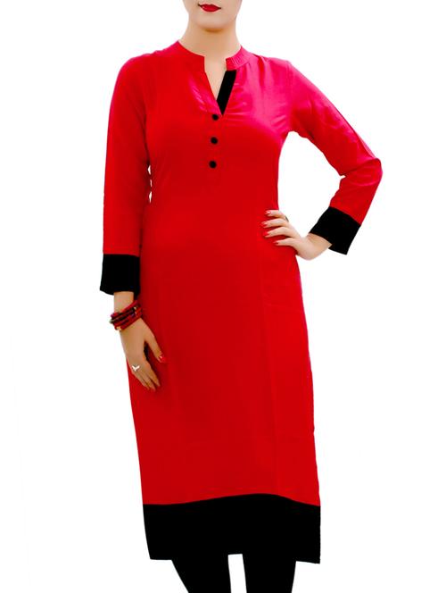 straight color block kurta - 15260692 - Very Small Image - 1
