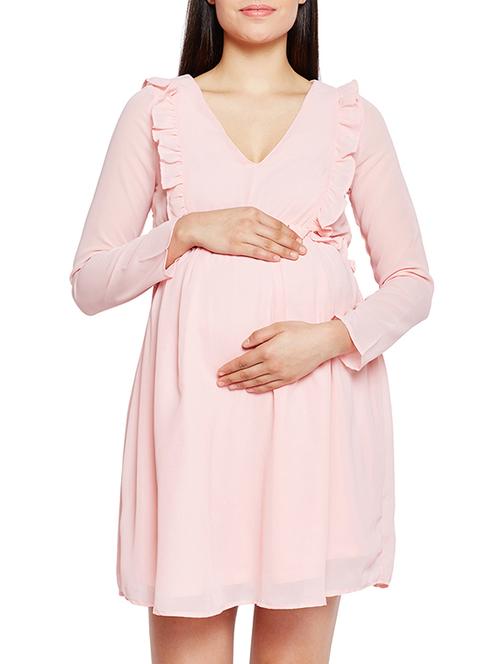 pink maternity wear dress - 15260746 - Very Small Image - 1