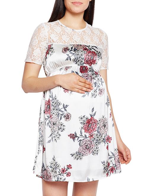 white floral maternity wear dress - 15260749 - Very Small Image - 1