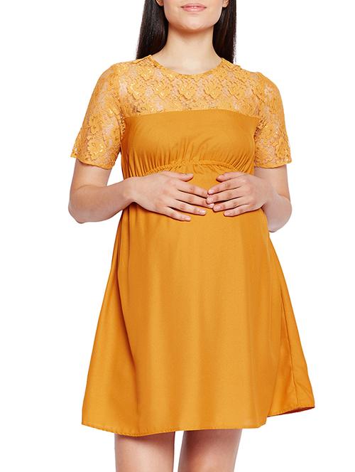 yellow maternity wear dress - 15260752 - Very Small Image - 1