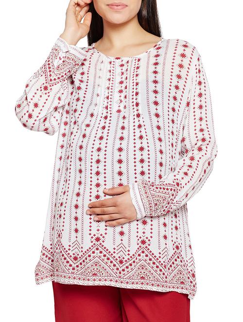 white viscose maternity top - 15260757 - Very Small Image - 1