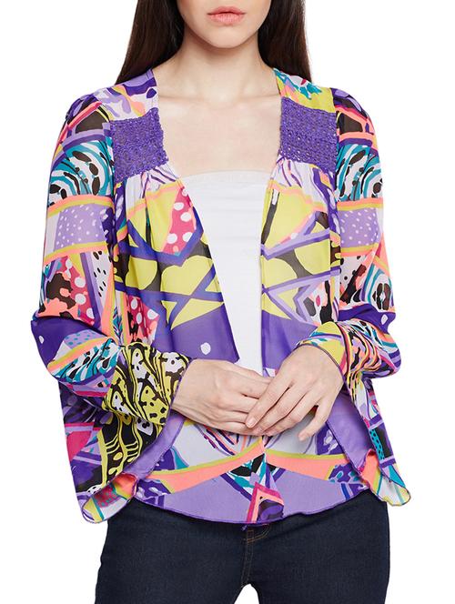 purple printed shrug - 15260791 - Very Small Image - 1