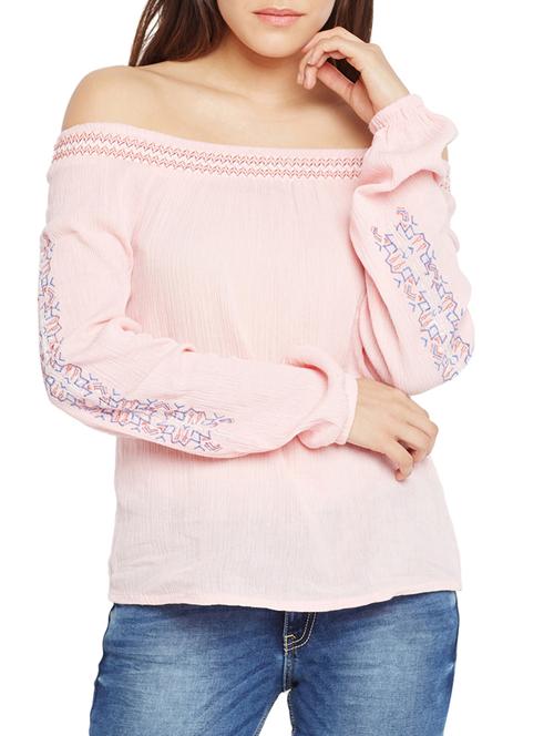embroidered off shoulder top - 15260822 - Very Small Image - 1