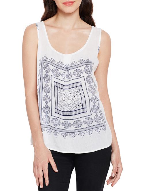 scoop neck bohemian print tank top - 15260862 - Very Small Image - 1