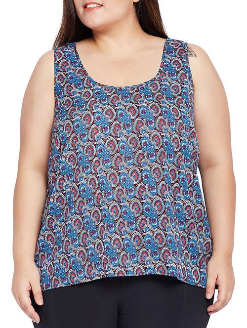 sapphire blue scoop neck plus top - 15260875 - Very Small Image - 1