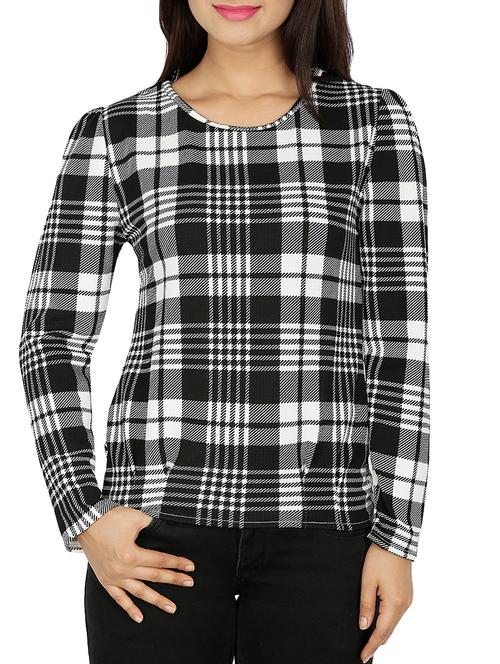 criss cross detail checkered top - 15262354 - Very Small Image - 1