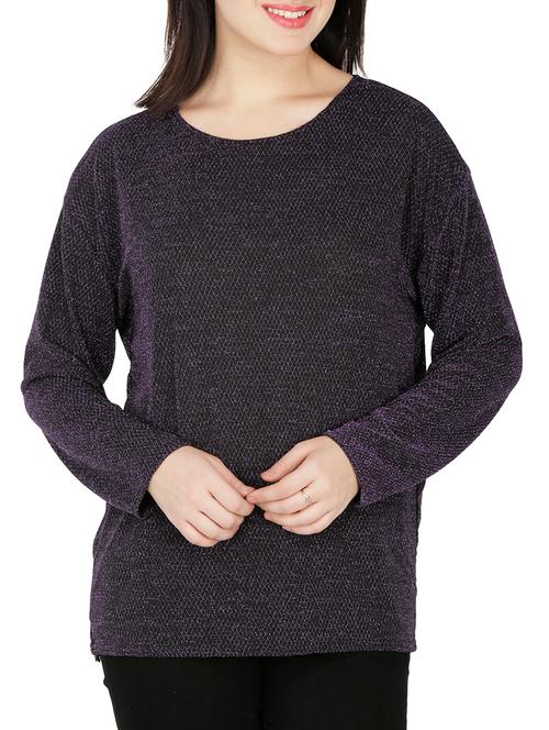 dropped shoulder round neck top - 15262361 - Very Small Image - 1