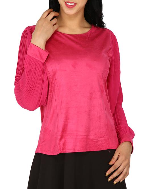 pleated sleeved back tie knot top - 15263410 - Very Small Image - 1