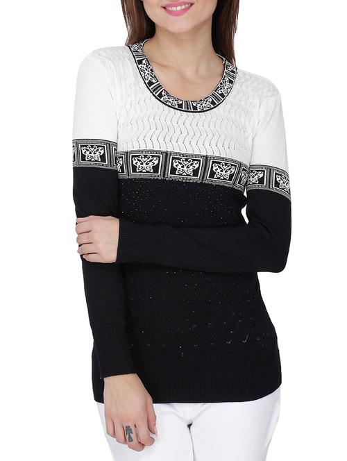 embellished pointelle knit pullover - 15263460 - Very Small Image - 1