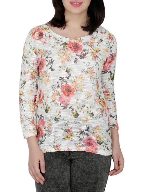 boat neck floral top - 15263494 - Very Small Image - 1
