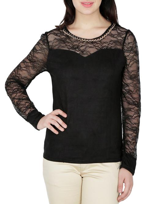 lace paneled embellished top - 15263499 - Very Small Image - 1