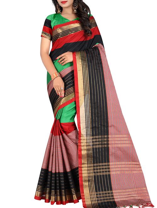 cotton woven saree with blouse - 15264746 - Very Small Image - 1
