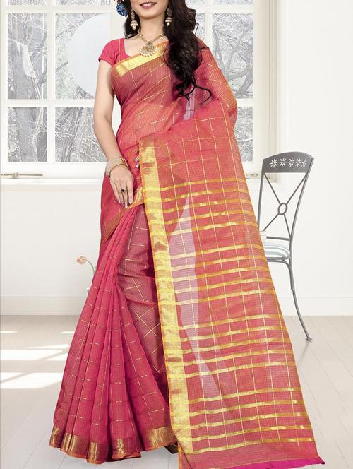 zari weave kota doria saree - 15265946 - Very Small Image - 1