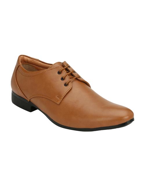 tan leatherette lace-up derby - 15266291 - Very Small Image - 1