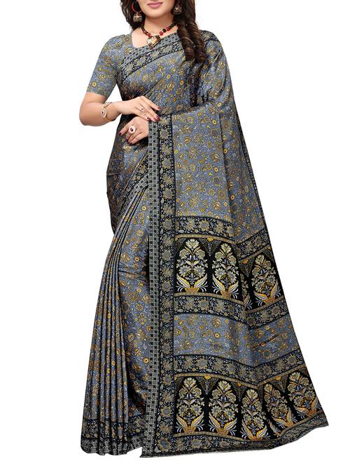 ditsy floral printed saree with blouse - 15266474 - Very Small Image - 1