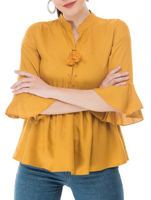 flute sleeved peplum top - 15266564 - Very Small Image - 1