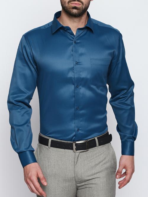 blue cotton casual shirt - 15266732 - Very Small Image - 1