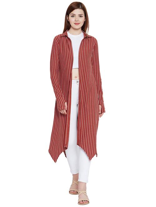 orange cotton striped asymmetrical shrug - 15267858 - Very Small Image - 1