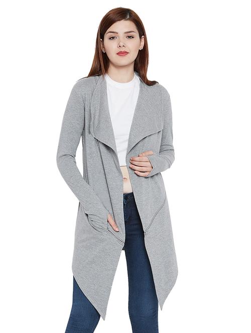 zipper detail asymmetrical shrug - 15267865 - Very Small Image - 1