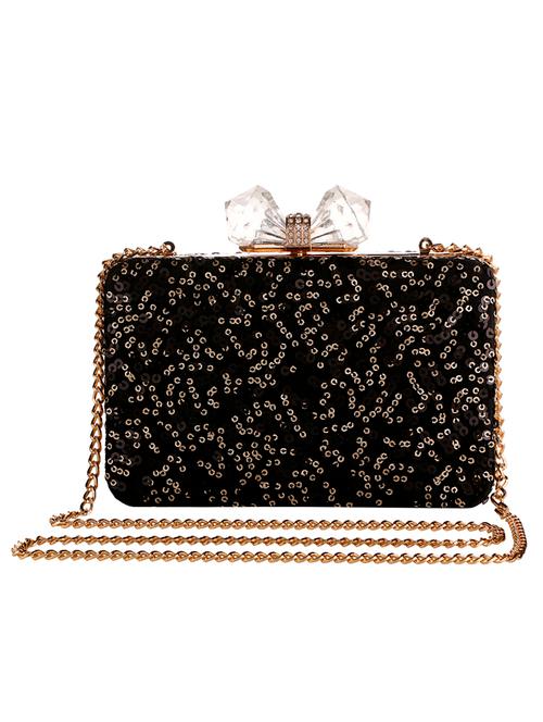 black silk structured clutch - 15267932 - Very Small Image - 1