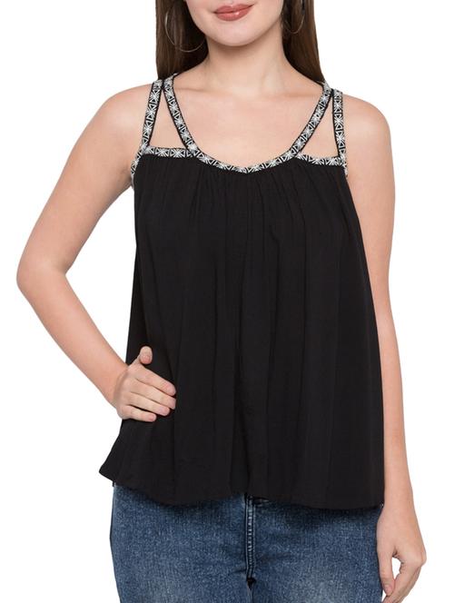 lace detail neck gathered top - 15269331 - Very Small Image - 1