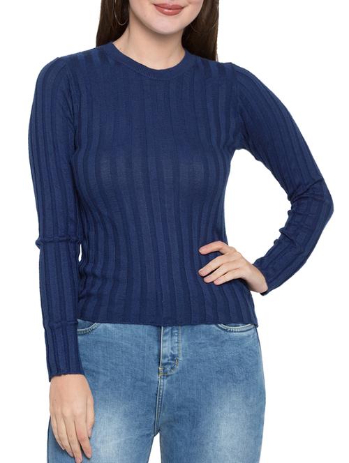 ribbed knitted crew neck top - 15269350 - Very Small Image - 1