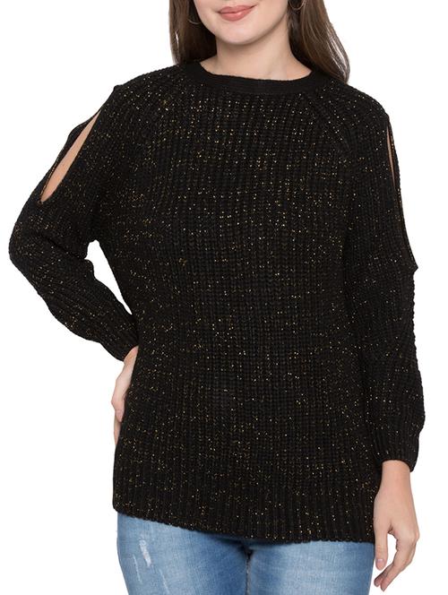 open back knitted slit sleeve pullover - 15269351 - Very Small Image - 1