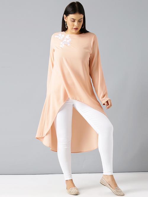embroidered detail high low tunic - 15270199 - Very Small Image - 1