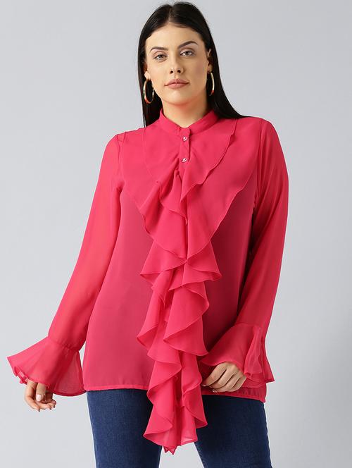 pink ruffle plus top - 15270201 - Very Small Image - 1
