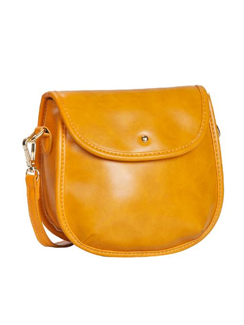 yellow leatherette (pu) sling bag - 15270351 - Very Small Image - 1
